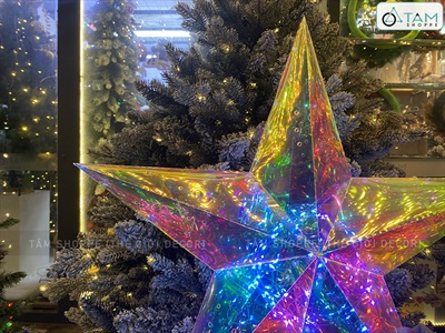 Ngôi sao đèn Led ánh sáng cầu vồng huyền ảo [Nhựa Supo - Phát sáng rực rỡ] ĐK60cm LDEN-NHUA-03